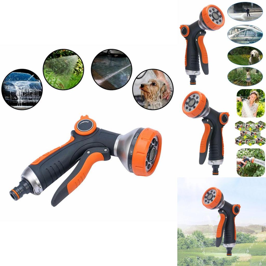 Versatile 8 Pattern Spray Gun For Garden Watering And Car Wash With Soft Ergonomic Handle