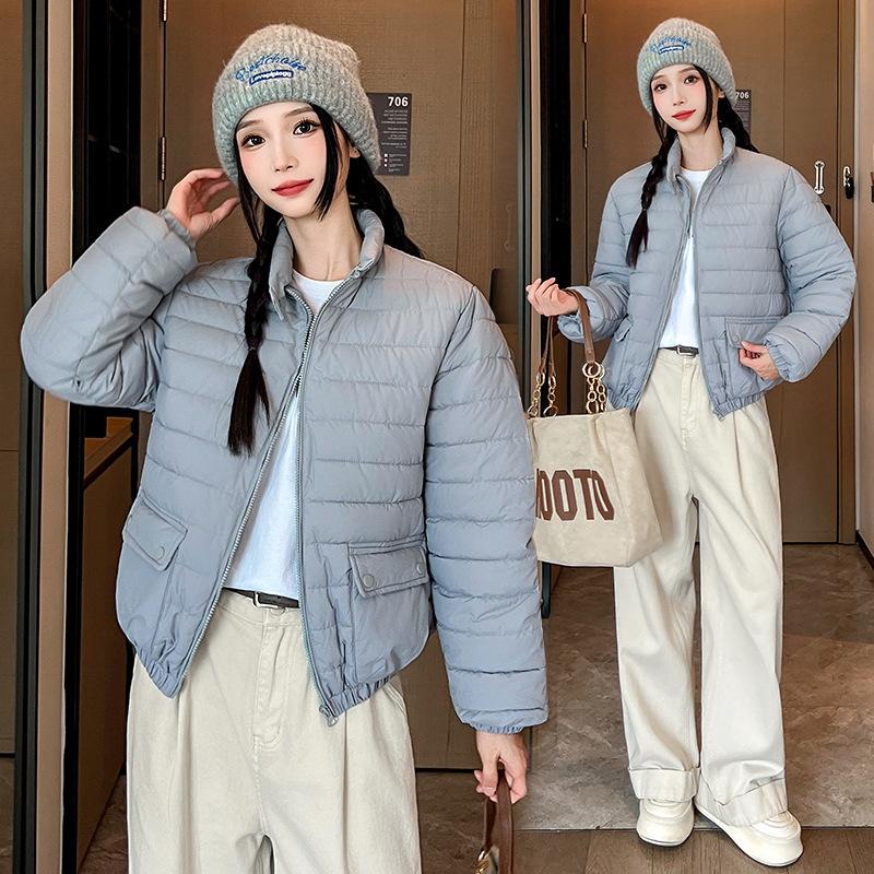 Women's new stand-up collar cold windproof lightweight thickened fluffy warm loose high-quality fabric leisure sports cotton clothing