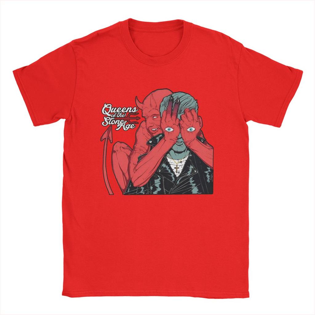 Men Queens Of The Stone Age Band T Shirts Cotton Clothes Vintage Short Sleeve O Neck Tee Shirt Plus Size T-Shirts