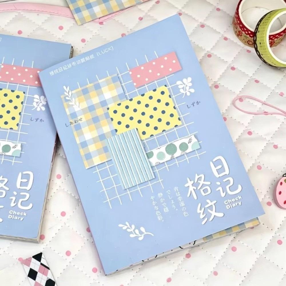 Cut Film Stickers Decorative Sticker Books Vintage Plaid Journal Stickers Japanese Stationery