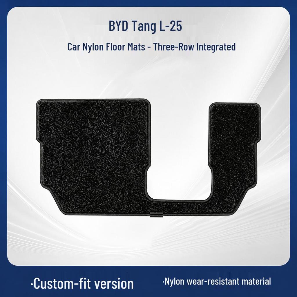 Black Nylon Velour Floor Mats for BYD Tang L-25 Model