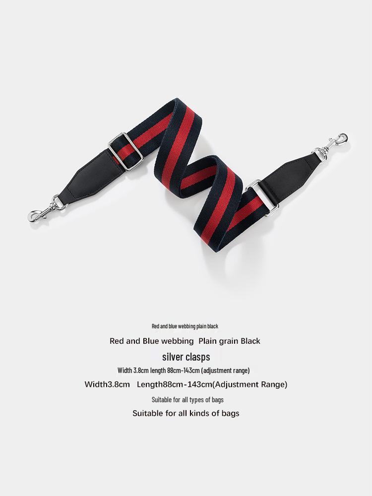 Versatile Single Shoulder Crossbody Bag Strap: Red-Blue Wide Design with Adjustable Red-Green Webbing