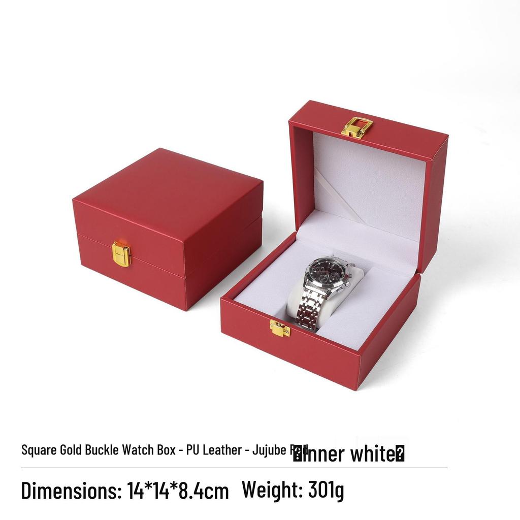 Frosted PU Flip-Top Watch and Jewelry Storage Box