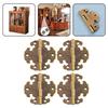 4 pcs Antique Decorative Hinges for Wooden Door Cabinets Rustic Design