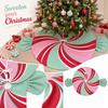 Candy-Shaped Christmas Tree Skirt and Green Contrasting Colors, Christmas Tree Base Decoration