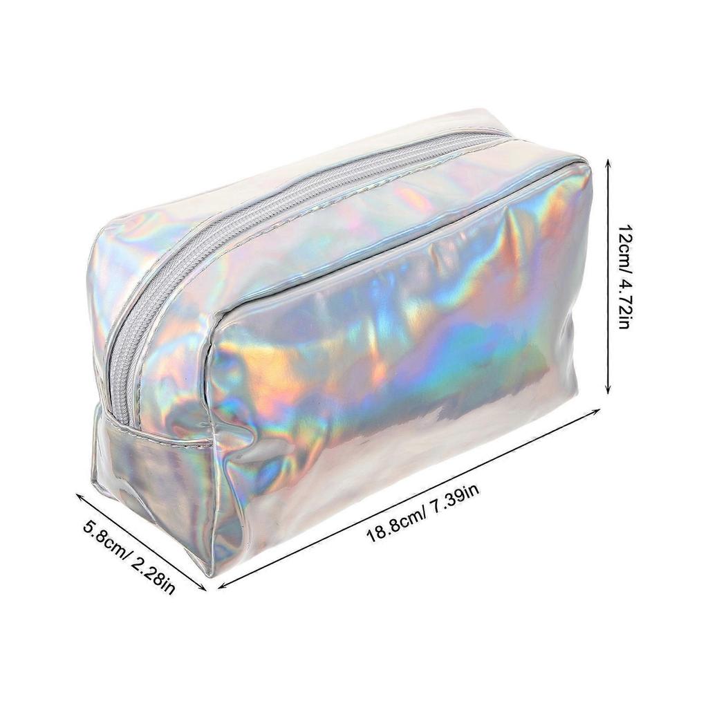 Cosmetic Bag Hand Makeup Pouch for Storage 1Pcs Silver Waterproof Organizer