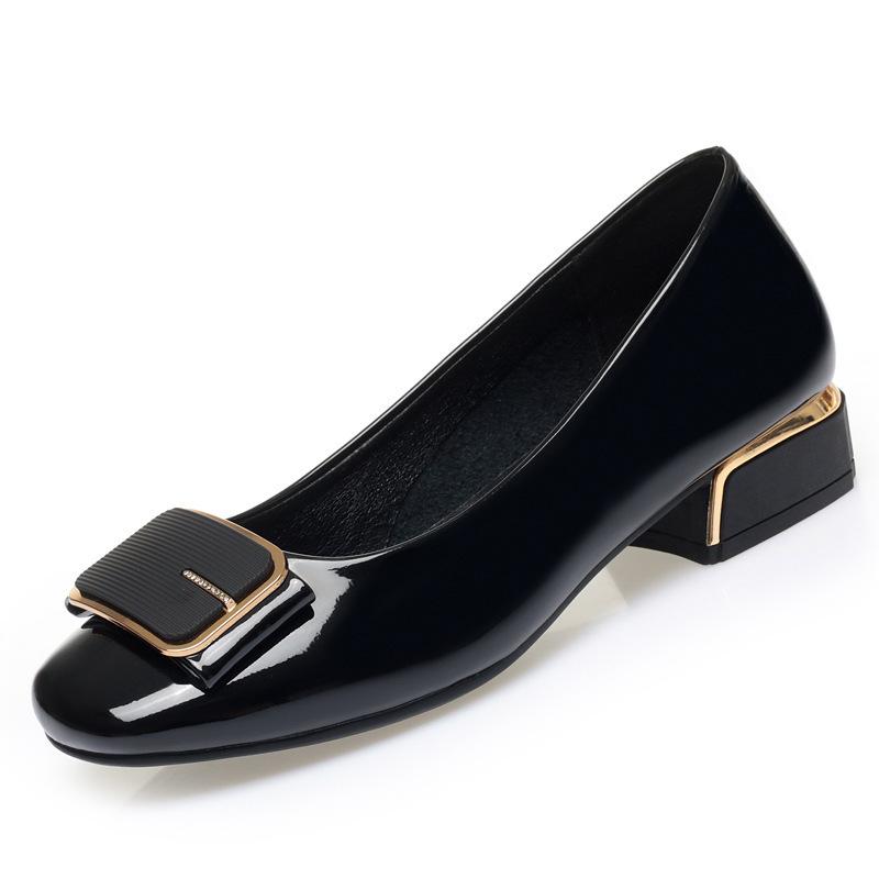 Scarpe Basse a Punta Quadrata, Comode e Non Stanche da Indossare, Fibbia Quadrata, Colore Unito, Semplici e Versatili, Scarpe Basse Morbide per Tutti i Giorni