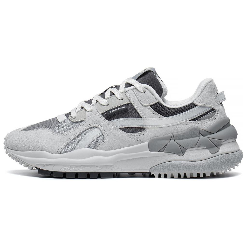 Li Ning Origin CF Tracing Abrasion Resistant Breathable Low top Sports Casual Shoes Women's Gray Black AGCT172-3