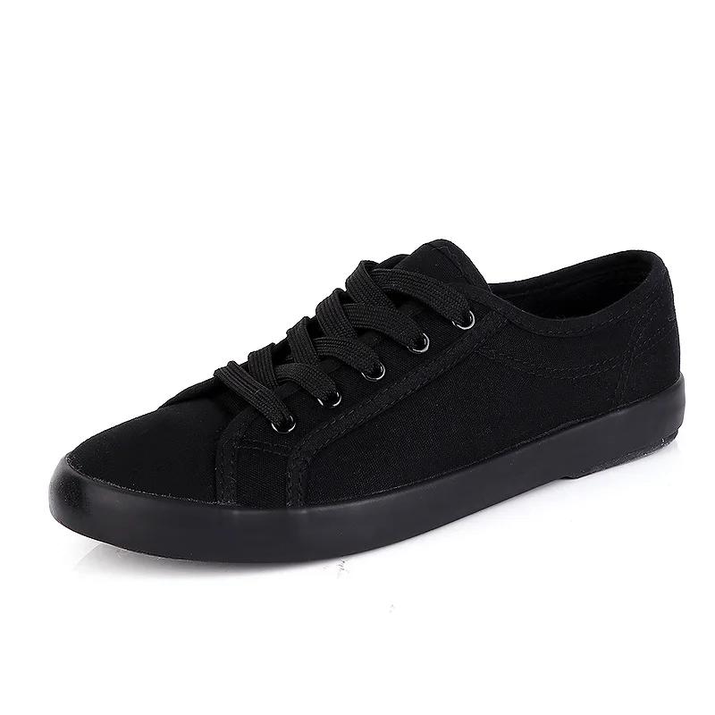 Unisex Białe płócienne buty Casual Letnie wulkanizowane buty Sznurowane Studentki Buty materiałowe Damskie płaskie trampki Damskie buty do deskorolki