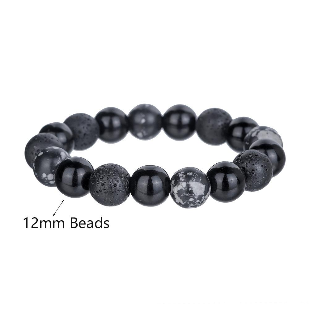 

1 bracelet Dark style obsidian beaded bracelet for men and women light luxury niche high-end couple hand jewelry volcanic stone jewelry trend