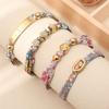 Vintage Nationalstil Handgefertigtes Edelstahl-Blumenarmband für Damen