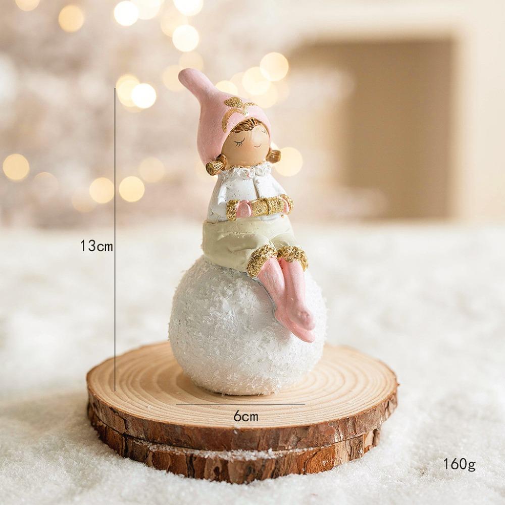 Resin Angel Girl Desktop Decoration Angel Design Waterproof Christmas Scene Arrangement White Gold Pink Angel Girl Decor