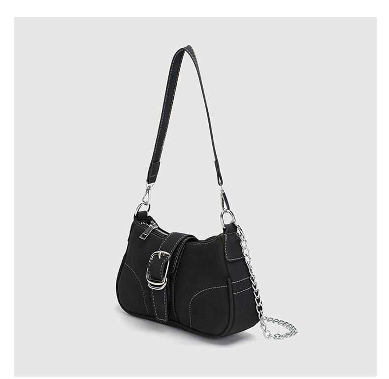 

Chain small bag women s 2024 new trendy fashion medieval armpit bag French niche handbag single shoulder messenger bag чёрный