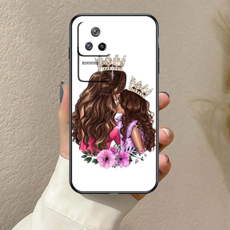 Baby Mother Brown Girl Family Case For Xiaomi 15 Ultra 13 14 13T 14T 15T Pro 17 Pro Ma  POCO F7 F5 F6 X5 X6 X7 Pro Cover