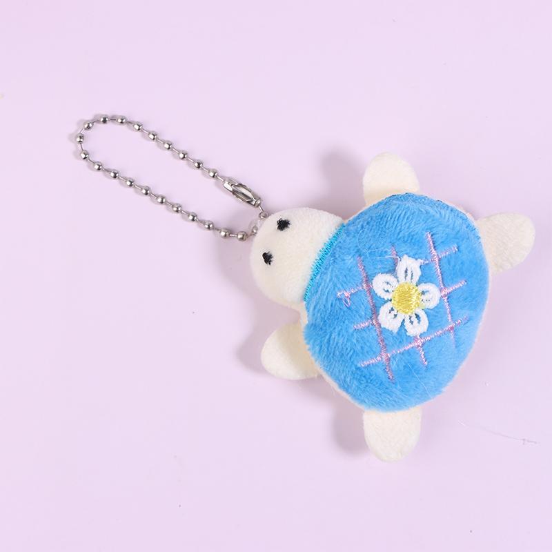 Cartoon Turtle Plush Doll Keychain Anti-Lost Keyring Children Fluffty Keyring Stuffed Animal Doll School Bag Pendant