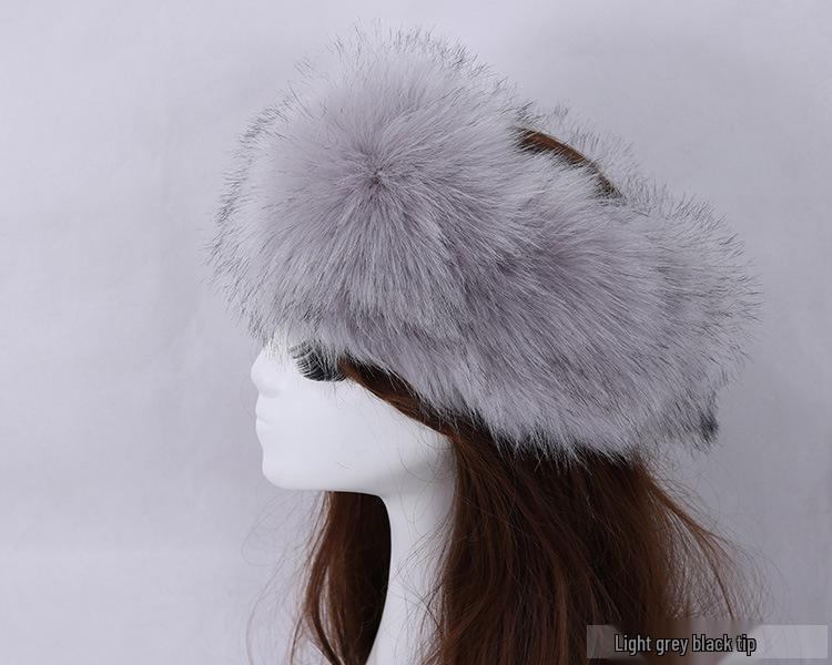 

Еластична чорна штучна монгольська хутряна пов язка на голову з капюшоном, жіночий аксесуар для волосся Headband