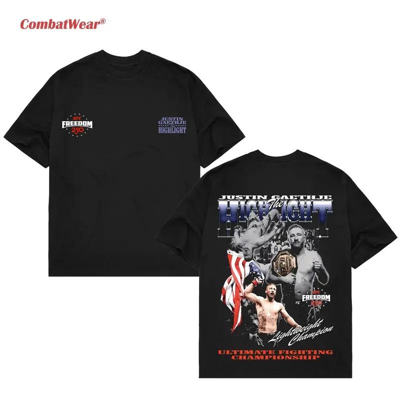 COMBATWEAR UFC FIGHTERS Justin Gaethje , Graphic Boxing T-Shirt M