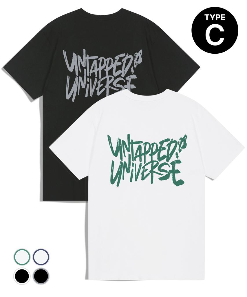 UNTAPPED STUDIO [2Set] 5 Types Summer Signature Graphic Logo Oversized Short Sleeve T-Shirt (Type B)