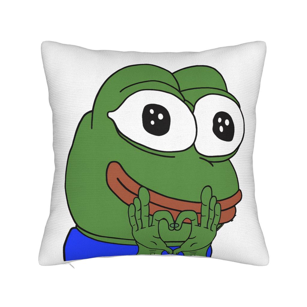 Sad Pepes Frog Hot Square Pillow Case Funny Meme Cushion Cover Novelty Zippered Decor Throw Pillow Case Cover for Seat 18"