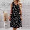 Plus Size V Neck Sleeveless Lush Bamboo Valley Stream Scenery Print For Outdoor Summer Wear