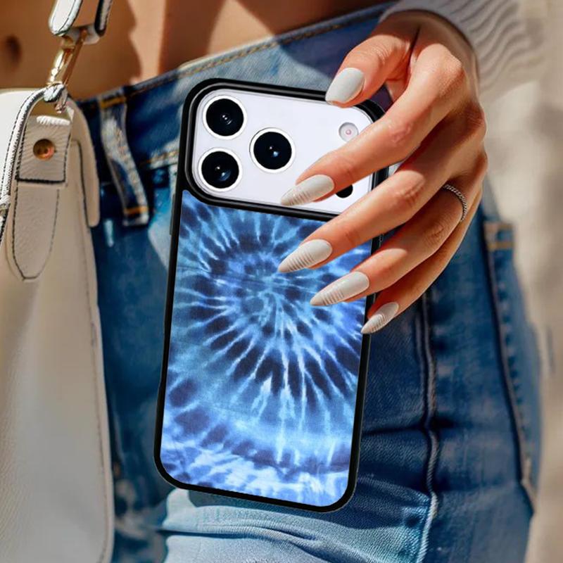 Blaues Tie-Dye Handyhülle Für iPhone 17 Air 14 15 13 12 Max Hülle Für Apple 14 15 16 16e 11 Pro Max Plus Coque