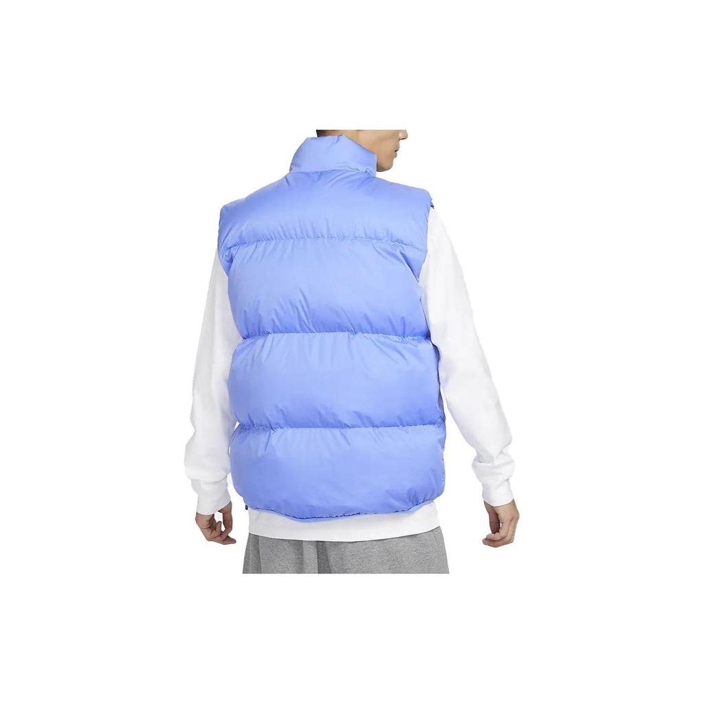 Nike Abbigliamento sportivo Tinta unita Collo alto Zip Gilet casual da uomo Gilet Blu polare FB7374-450