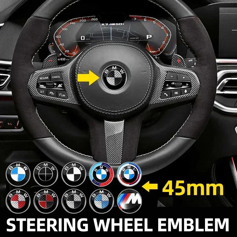 1 szt. 45mm Emblemat Naklejka na Kierownicę Samochodową Auto-Styling Dla BMW E36 E46 E53 E90 E60 E61 E93 E87 X1 X3 X5 X6 F30 F20 F10