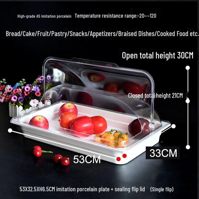 Transparent Flip-Top Food Display Tray
