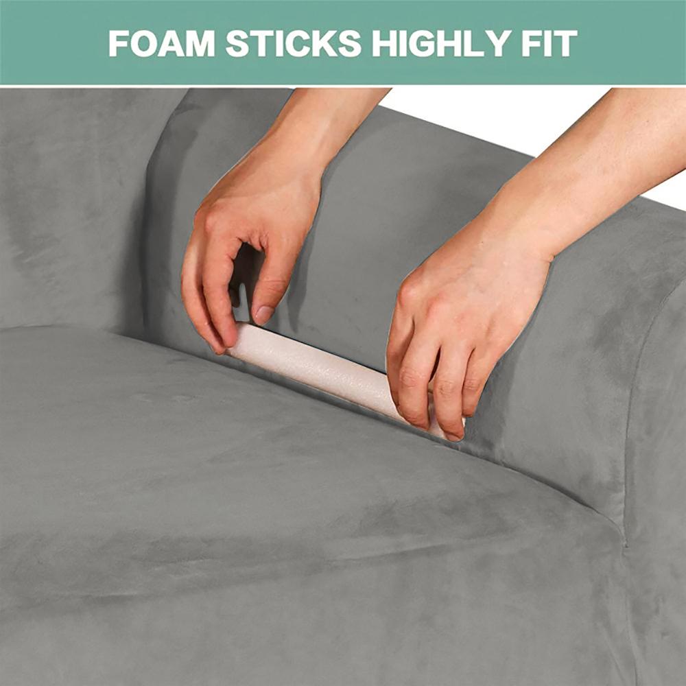 Winter Velvet Sofa Protective Covers Living Room Stretchy Furniture Couch Slipcover Chaise Longue Corner L Shaped Living Sofa Cover 1 /2 /3 /4seat
