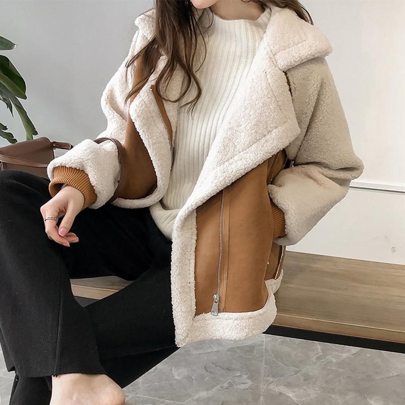 Loose Fur One-piece Suede Coat Women's Short Jacket