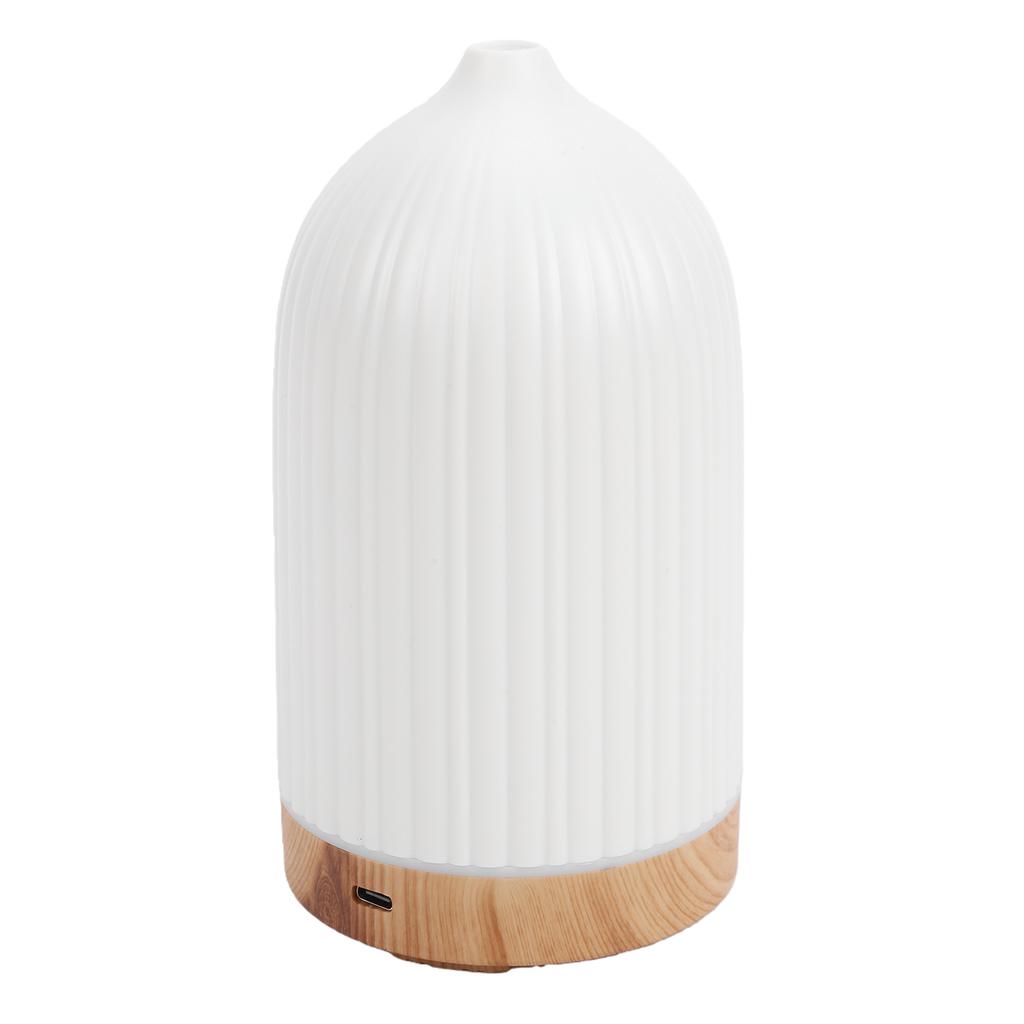 200ML Essential Oil Diffuser Portable Aromatherapy Diffuser Silent Humidifier with Wood Grain Base 7 Color LED Lights