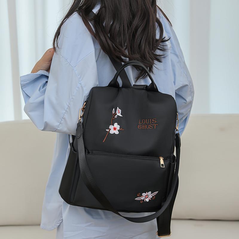 Women's Anti-Theft Backpack Embroidered Dual-Purpose Backpack Female Shoulder Bag
