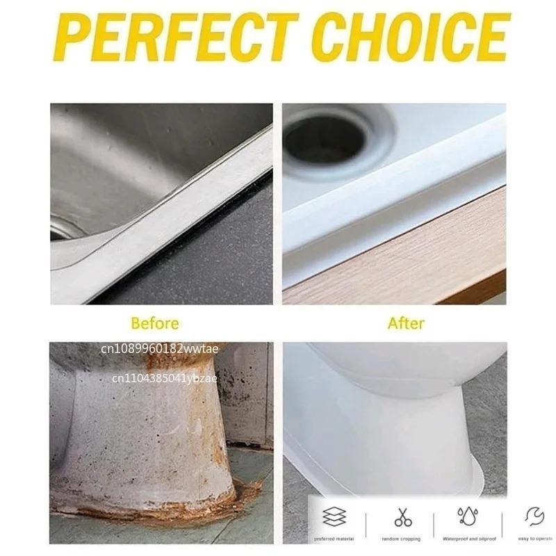 1-5 Rolle Küchen Anti-Schimmel und Wasserdichtes Klebeband, Feuchtigkeitsbeständiger Küchen- und Badezimmerwaschbecken-Spalt, Schöne Naht WC-Aufkleber
