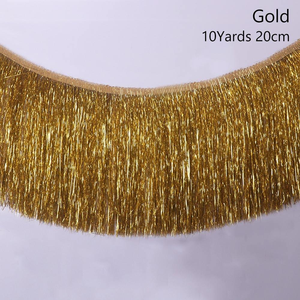 

10 ярдов 20 см шириной бахрома украшения латинские танцевальные платья для выступлений декор аксессуары 10Yards 20cm Gold