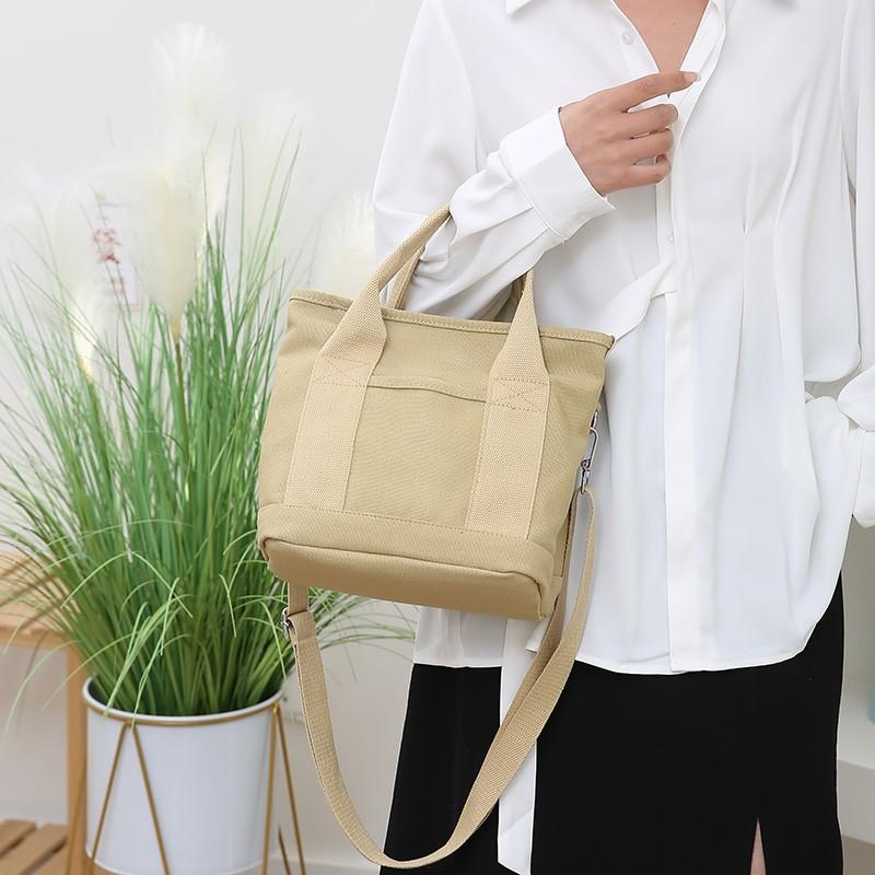 Japanese Canvas Tote Bag For Women With Multiple Compartments Casual Daily Use