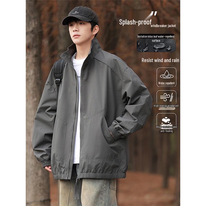 Wassup Sohot Men's Windproof Stand-up Collar Jacket