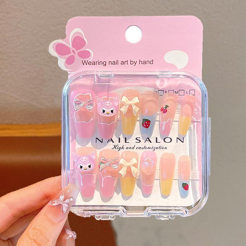 Cartoon Children's Wearable Nail Art Patches - Sweet and Cool Styled False Nails for a High-End Manicure