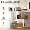 L Shaped Corner Desk Computer Desk With Keyboard Tray And Open Shelves White Wood Effect