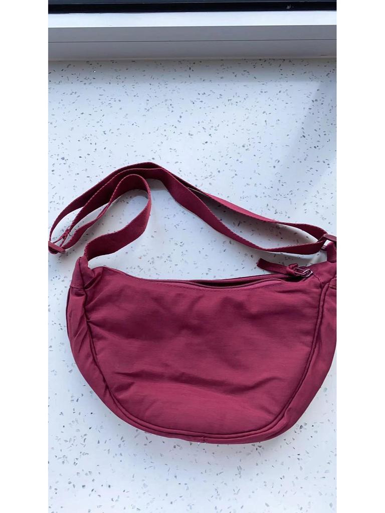 Summer 2025 Women's Waterproof Nylon Crossbody Bag - Solid Color Dumpling Style