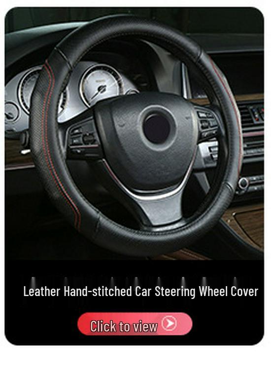 Hand-Sewn Leather Steering Wheel Cover - Universal, Stylish, Non-Slip Design