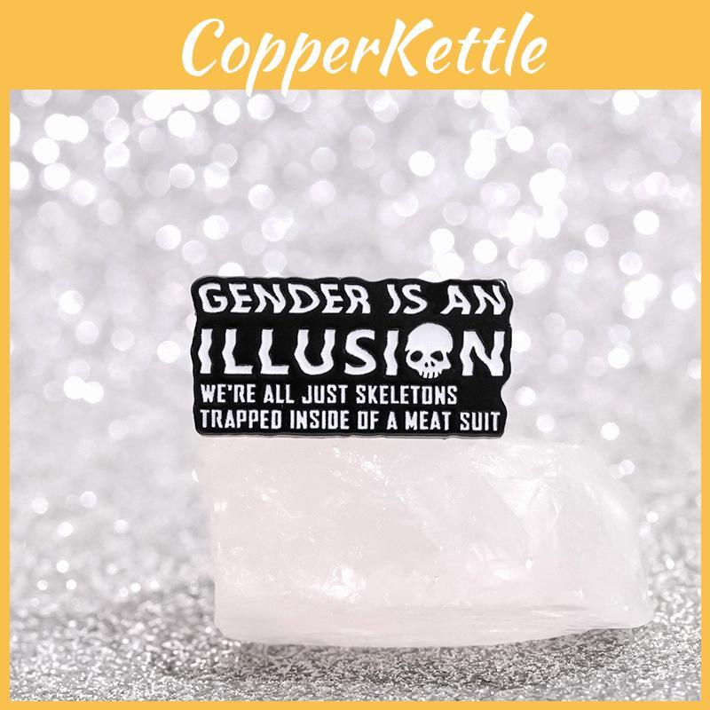 Chic Black Metal Brooch With Cartoon Skull And English Letter Shapes Versatile Design For Halloween Parties And Year-round Fashion