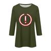 Damenmode Lässig Dreiviertelarm Ausrufezeichen Print Rundhals Pullover Top