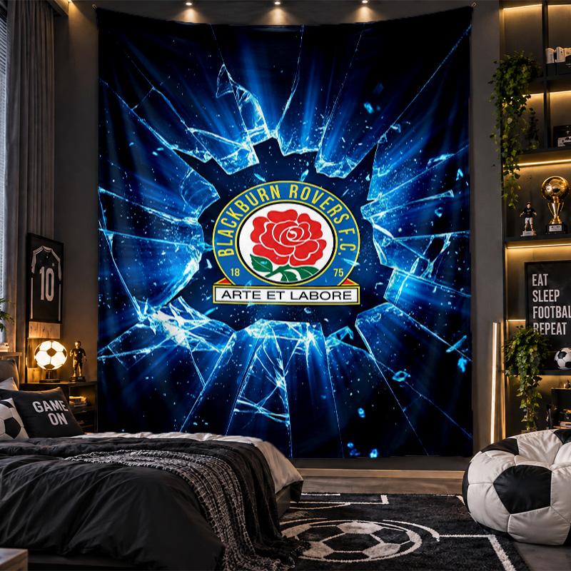 Wall Hanging Tapestry Blackburn Rovers Football Print Cloth for Living Room Bedroom Home Decor