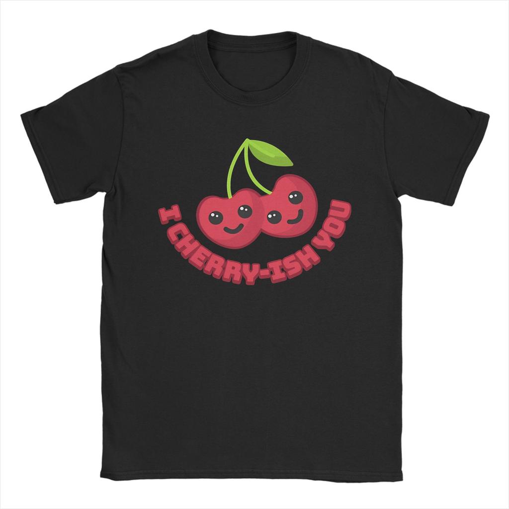 I Cherryish You Cute Cherry Cartoon T Shirt Summer 100 Cotton T Shirts For Unisex Leisure Casual Tshirt ShortSleeved Tees