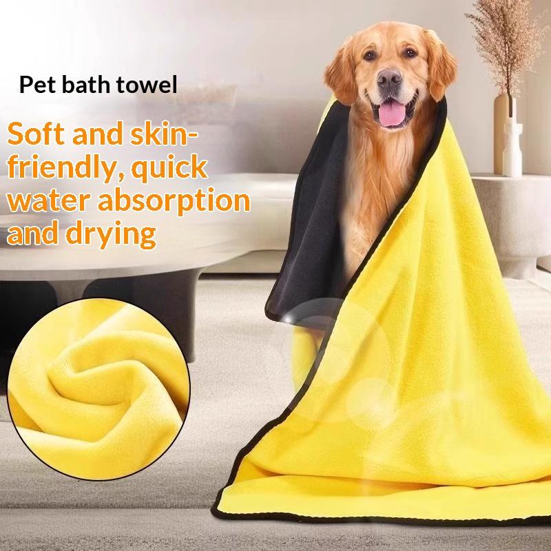 1Pcs New Pet Dog Absorbent Quick Drying Durable Towel Microfiber Dog Bathing Towel Dog Bathrobes Wiping Cloth