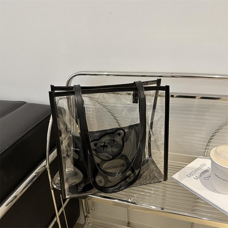

Новая прозрачная желейная сумка для женщин, летняя пляжная модная сумка-тоут, большая вместимость, простая сумка на одно плечо