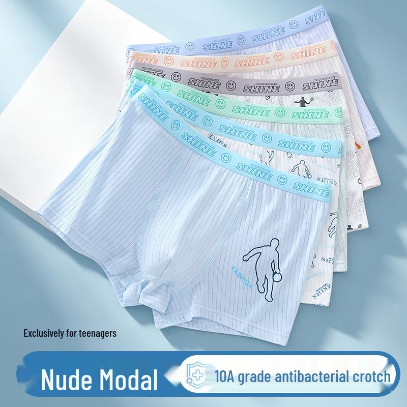 Cartoon Modal Breathable Boxer Briefs for Boys - Big Kids & Junior Students