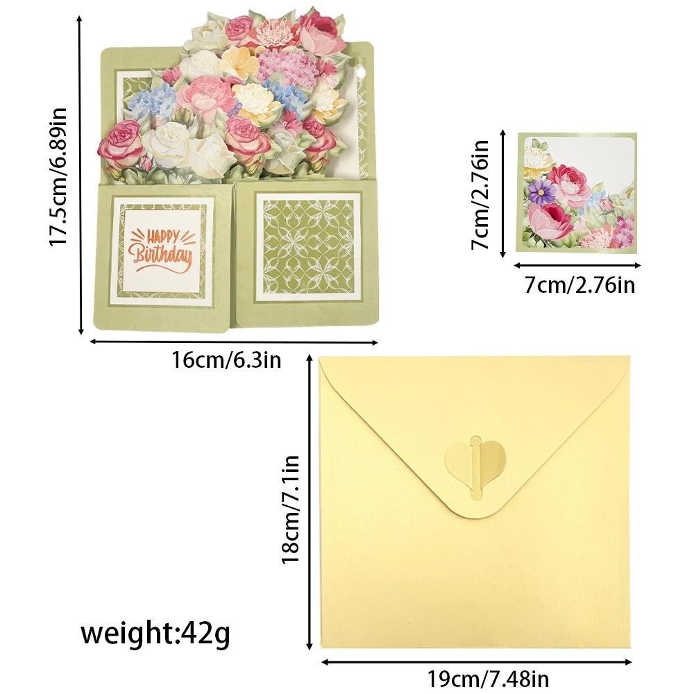 Fashion paper 3D Pops-up Bouquet Bouquet Flower Folding Greeting Card Floral Box Postcard Birthday Wedding
