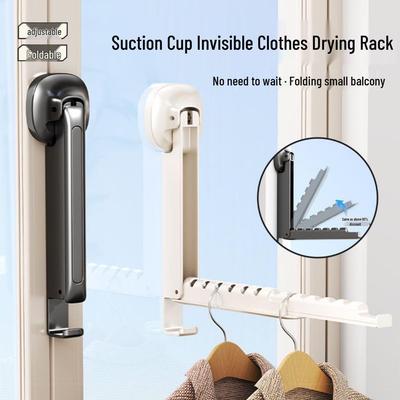 Retractable Folding Drying Rod for Small Spaces - No Drilling Required