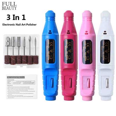 Polisseuse électronique 3 en 1 pour Nail Art, USB, pointe de manucure, lime, broyeur d'ongles